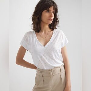 NWT WHBM Short Sleeve Power Tee Block Trail Foil White SZ XL